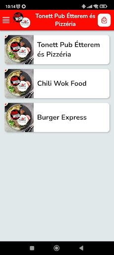 Android application Tonett Pub Étterem és Pizzéria screenshort