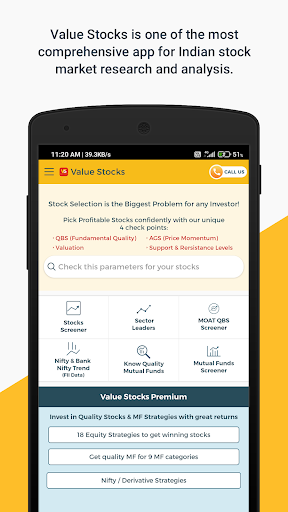 Android application Value Stocks screenshort