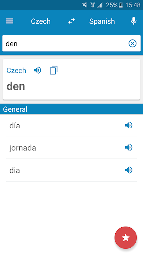 Czech-Spanish Dictionary screenshot 1