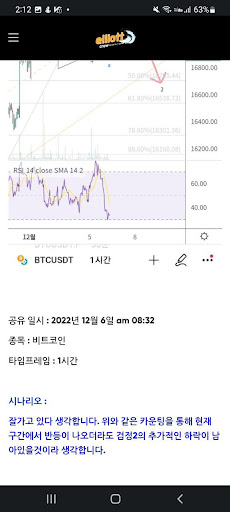 Android application 엘리어트 파동 실시간 카운팅 공유(비트코인, 이더리움) screenshort