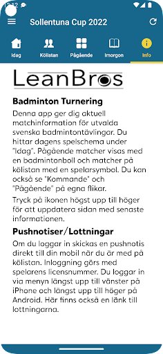 Badminton Turnering Screen 3