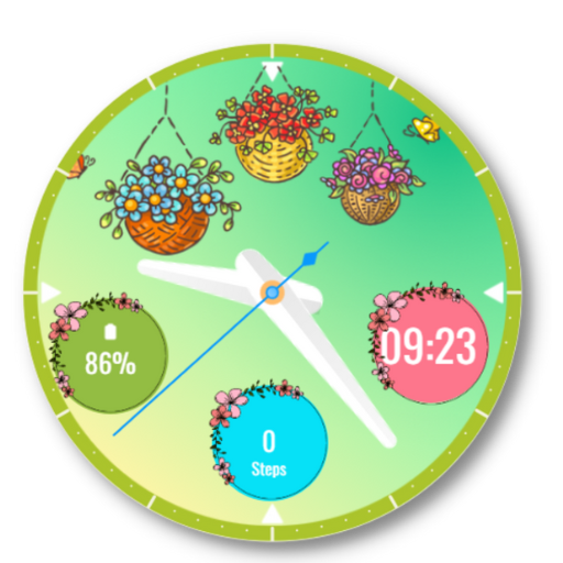 Floral Samsung watchface theme Download on Windows