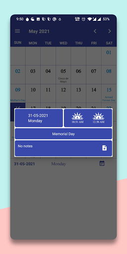 US Calendar and Holidays of 20