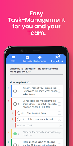 Android application TurboTask.io screenshort
