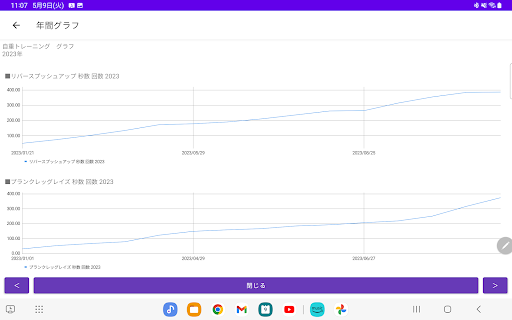 エアロバイク　記録帳
