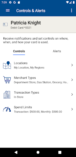 Prosperity CardControl Screen 3