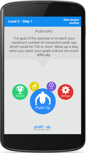 Android application Push-Ups Champion Lite screenshort