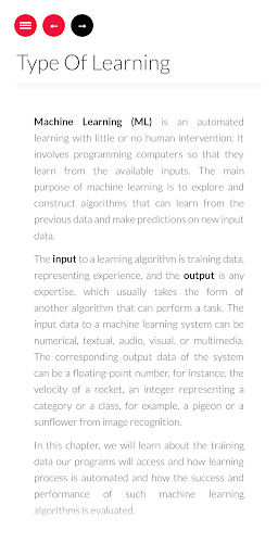 Machine Learning Tutorial Screen 2