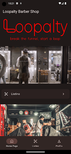 Android application Loopalty Barber Shop screenshort