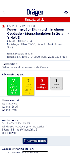 Dräger EMS-Alarm Screen 2