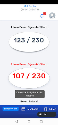 Sistem E- Aduan MBSP (Staff) Screen 2