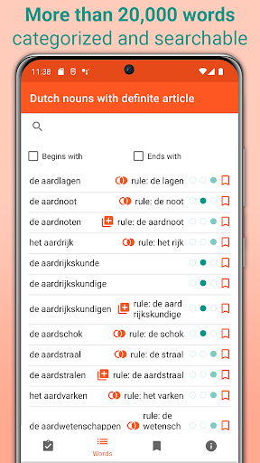 Android application Dutch Definite Articles screenshort