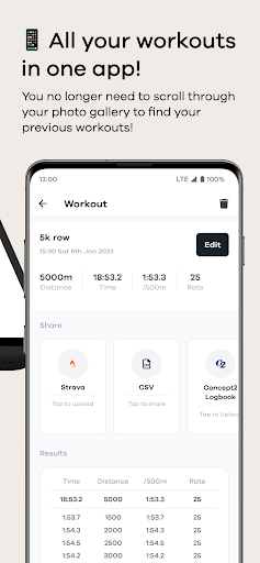 ErgScan - Rowing Workout Log Screen 3