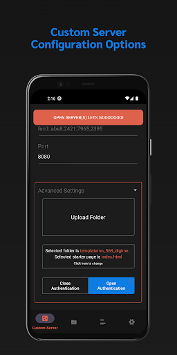 HostMobile - HTTP Server Screen 2
