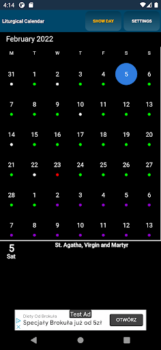 Android application Liturgical Calendar screenshort