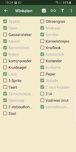 Shop list & Recipes Screen 2