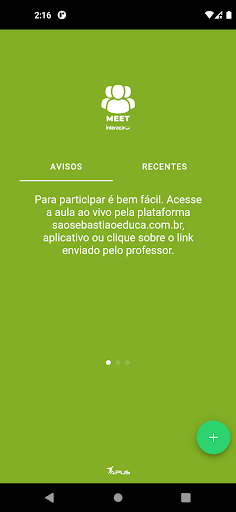 Android application Interação Meet screenshort
