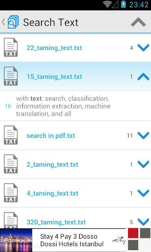 Search Text In Files Screen 2