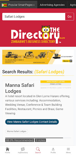 Zimbabwes Business Directory Screen 2