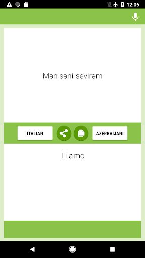 Italian-Azerbaijani Translator Screen 2