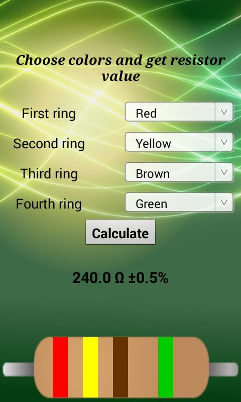 Android application Elettr-Electrical Calculations screenshort