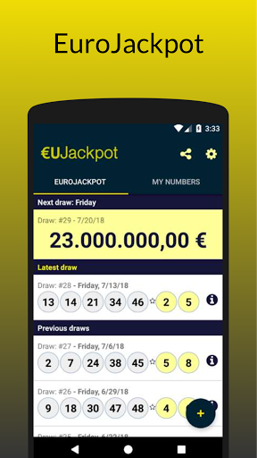 Android application EuroJackpot Results, euJackpot screenshort