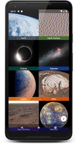 Android application Space Wallpapers screenshort