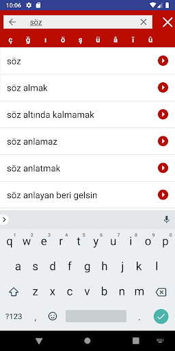 Android application Türkçe Sözlük screenshort