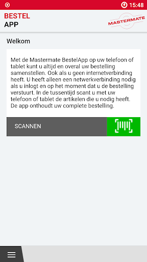 Android application Mastermate BestelApp screenshort