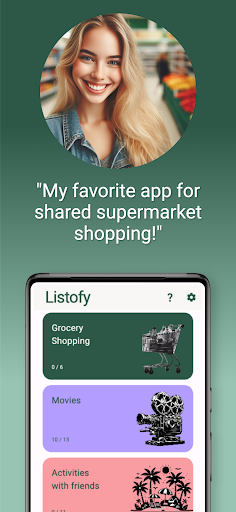 Android application Listofy - Use Lists together screenshort