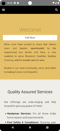 Android application Harro's Lawn and Garden screenshort