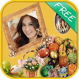 Beautiful bunny easter frames icon