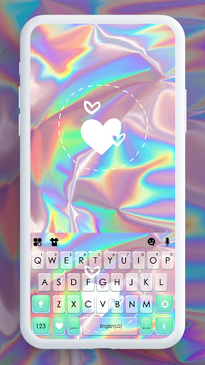 Android application Gloss Heart Keyboard Backgroun screenshort
