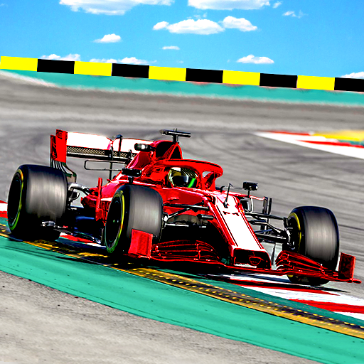 Formula racing car game 3d logo