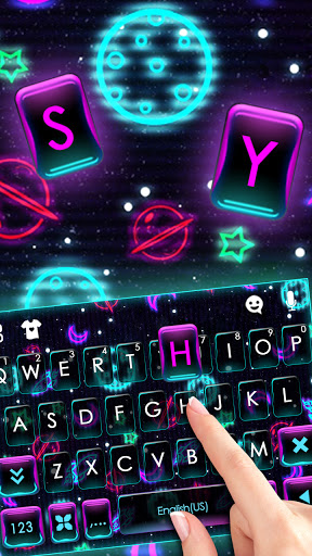 Neon Universe Doodle Keyboard Screen 2