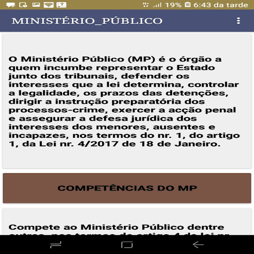 Android application Ferramentas do MP screenshort