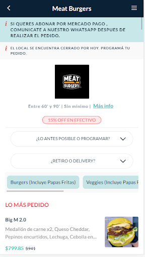 Android application Meat Burgers screenshort