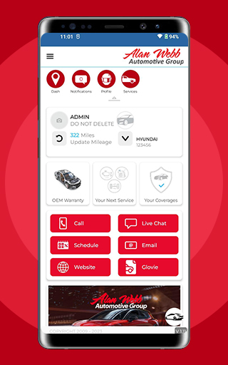 Alan Webb Auto Care Screen 2
