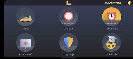 Android application Autoškola screenshort