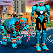 Police Elephant Robot Game:Real Robot Battle 2020