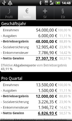 Nettogewinn Screen 2