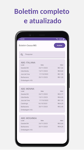 Android application Ceasa-MG | Boletim de Preços screenshort