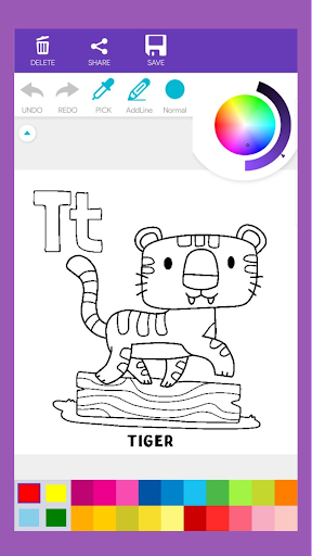 Android application Alphabet Animal Coloring Book screenshort