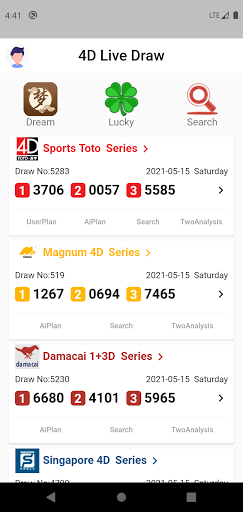 Android application TOTO 4D Live Draw SG&MY SWEEP screenshort