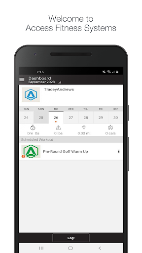 Android application Access Fitness Systems screenshort