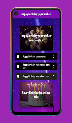 Android application Happy Birthday Papa Wishes screenshort