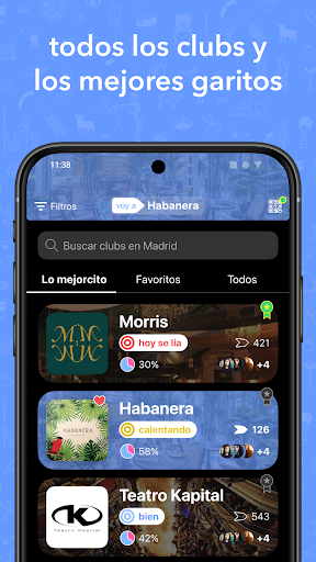 Android application voy! Salir, planes y amigos screenshort