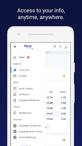 Android application Delmar Commodities screenshort
