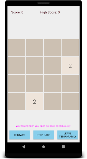 Android application 2048 Challenge screenshort