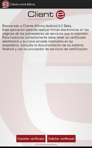 Android application Cliente movil @firma screenshort